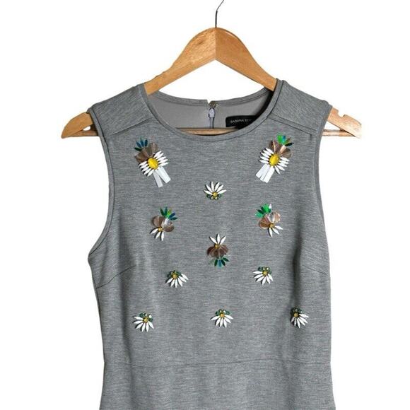 Banana Republic Sleeveless Sheath Dress Pineapple Sequin Size 2 Gray EUC - Picture 3 of 12